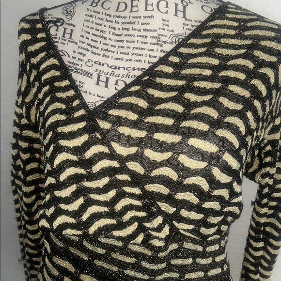 Preowned M Missoni Black and Gold Patterned Size L Dress - Picture 2 of 5